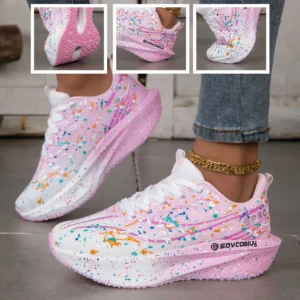 Women Splatter Paint Gradient Running Sneakers